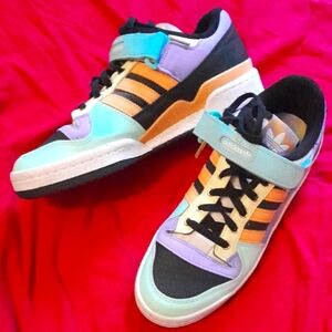 Adidas Mens' Sneakers in Purple, Orange, and Mint